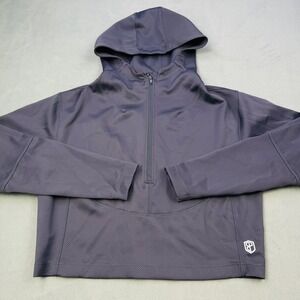 Born Primitive Hoodie Womens Large Gray 1/2 Zip Lightweight Stretch Jacket